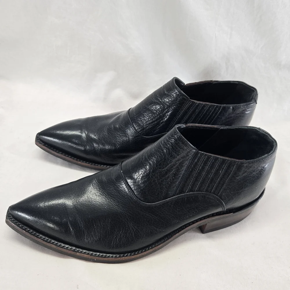 Tony Murga Size 11D Black Leather Custom Handmade Ankle Boots